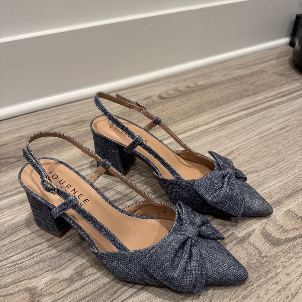 Journee Collection Women's Gray Slingback Heels